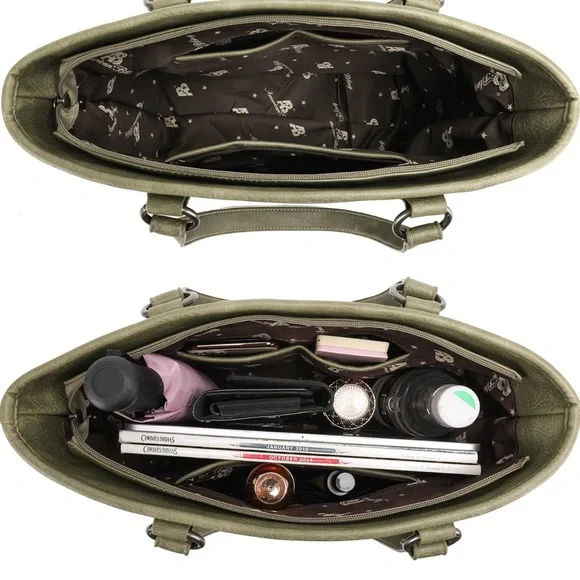 Tote Bag with Wallet Western Shoulder Bags Top-Handle and Handbag 2 PCS Set - Picture 7 of 7